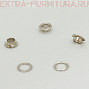 Люверсы 6 мм, (10*5 mm, h=3,9 mm.), никель (уп.1000шт) М