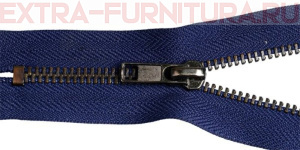 Молния джинсовая № 4, 12 см, черный оксид, цв.330 темно-синий