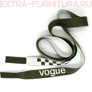 Шнурки плоские 130см, шир.19мм, Vogue+шахматка, цв.хаки