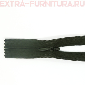 Молния потайная № 3, 50 см, цв. 328 темный хаки п/э пл.9,3 гр/м