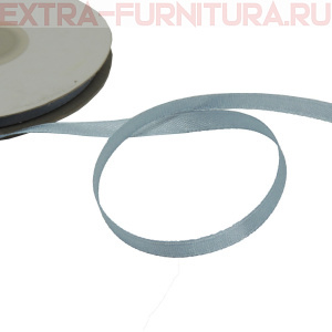 Лента атласная  6 мм  цв.178 серый рул. 27,42м