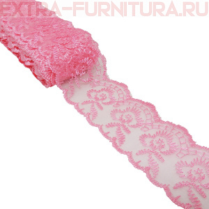 Кружево ш 3,5 см, цв.розовый (10 ярдов)