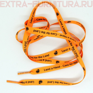 Шнурки плоские 130см, шир.10мм, Lead a Hand, цв.оранжевый