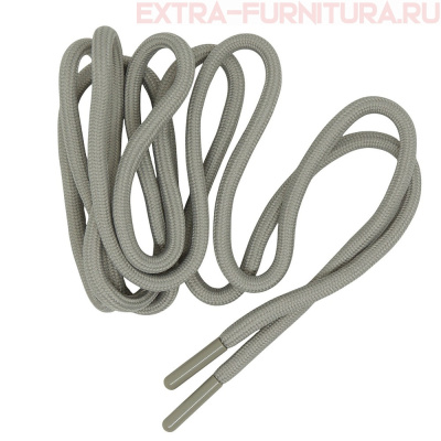 Шнурки круглые 150см, шир.6мм, цв.310 светло-серый, пласт.наконечник, уп.100шт