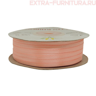 Лента атласная  3 мм  цв.034 светло-розовый рул.100м