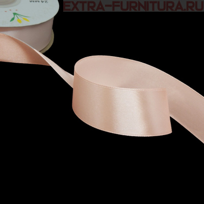 Лента атласная 24 мм цв 039 светло-розовый рул. 27,42м