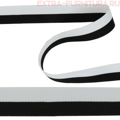 Тесьма шир.20мм цв.белый/черный (уп.43м)