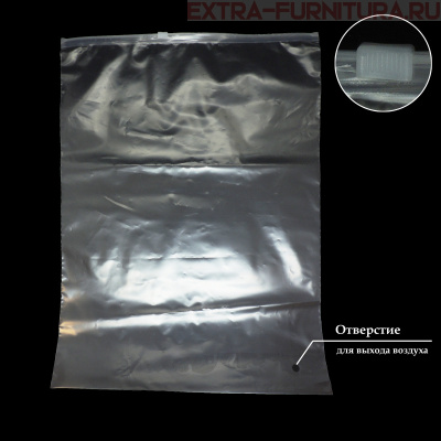 Пакет зип лок с бегунком 30х40 (50мкм), прозрачный (PE), с отверстием (уп.50шт*10 уп)