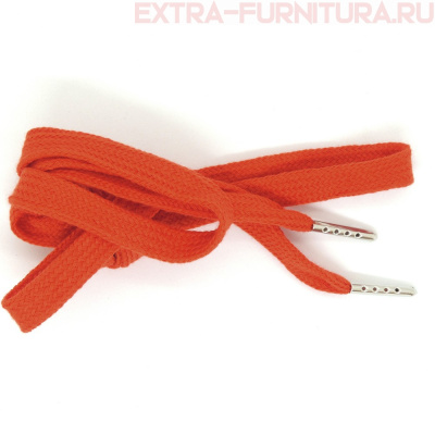 Шнурки плоские 130см, шир.10мм, Хлопок, наконечник металл, цв.красный (кирпич)